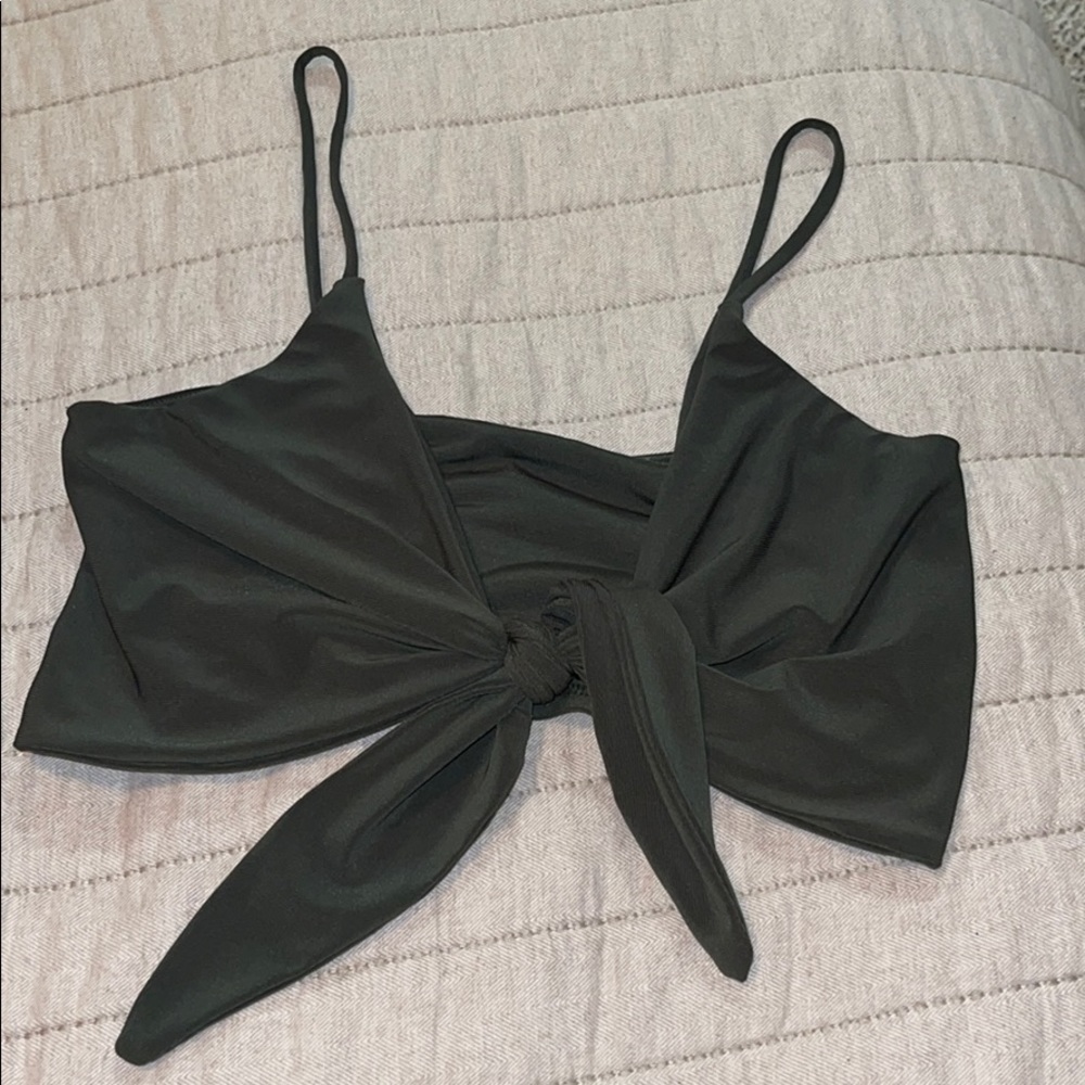 army green crop top